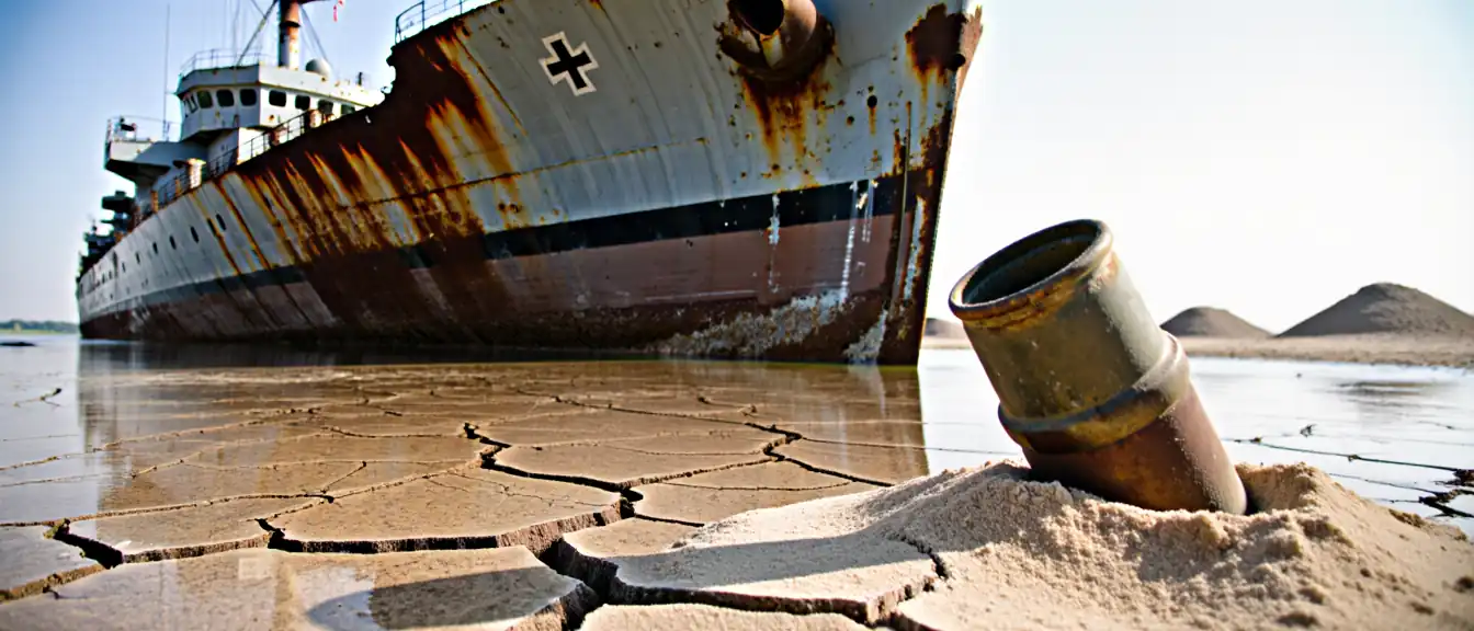 Призраки прошлого на дне Дуная: засуха обнажила немецкий флот времен Второй мировой