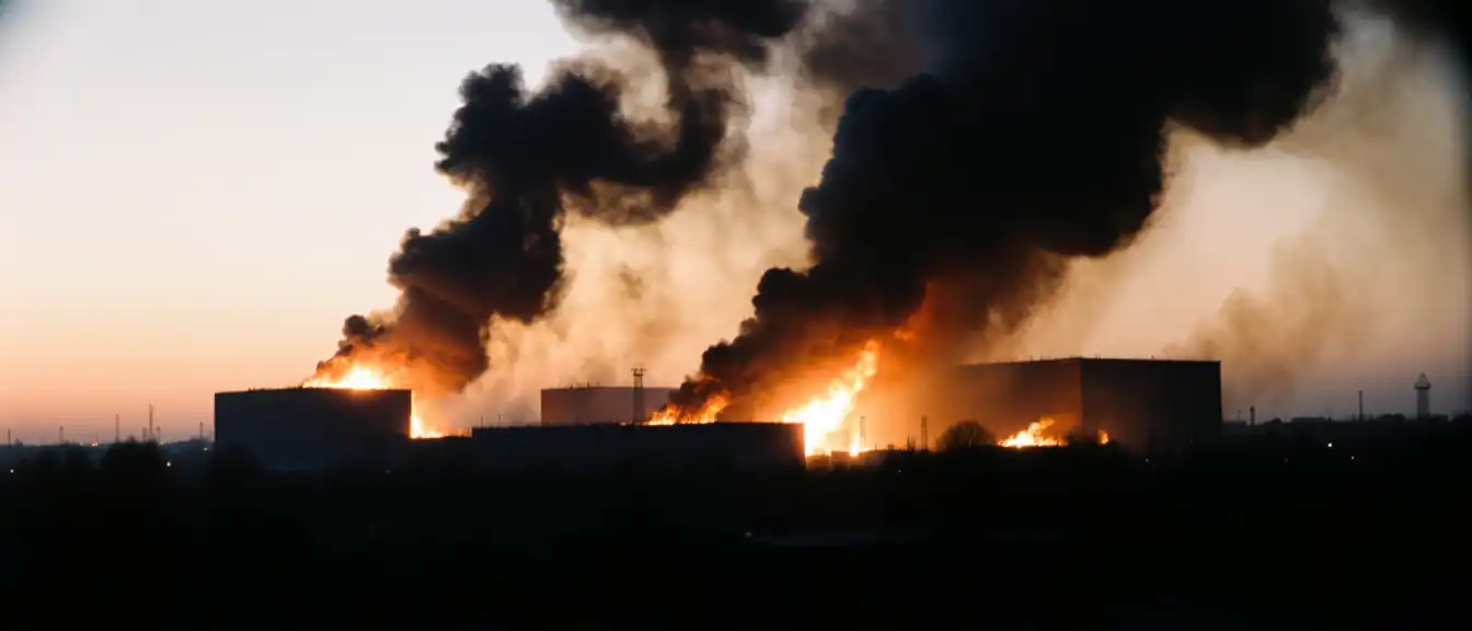Огонь охватил складские помещения в столице и пригороде