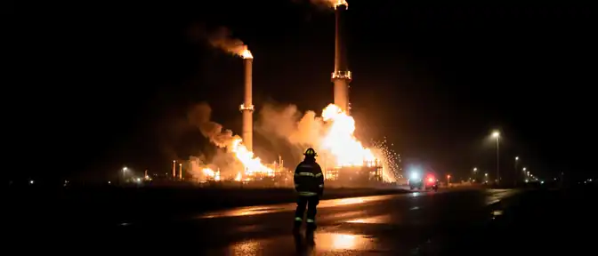 Огонь под прицелом: Ильский НПЗ вновь охвачен пламенем после атаки беспилотников