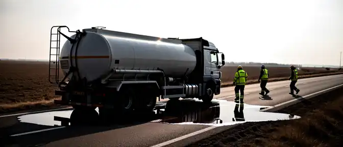 Нефтяная угроза в Кошкинском районе: авария с опрокидыванием бензовоза на трассе