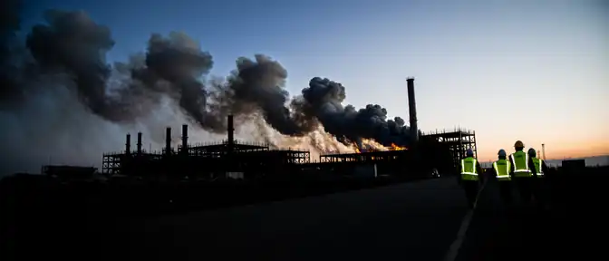 Эвакуация на стройплощадке Амурского ГХК из-за возгорания
