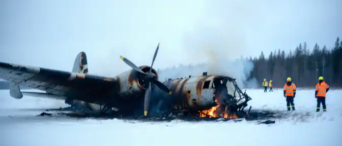 Пожарные Сахалина справились с огнем после крушения Ан-3