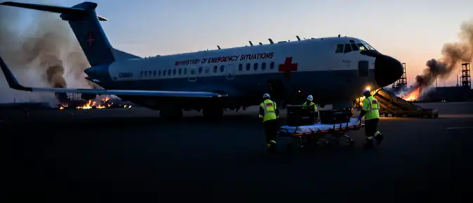 Спецборт с медиками и спасателями летит в Амурскую область из-за пожара на стройплощадке АГХК