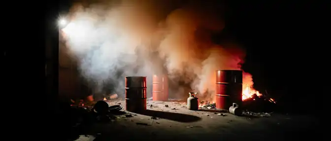 Возгорание на складе в районе Мневники привело к пожару горючих материалов